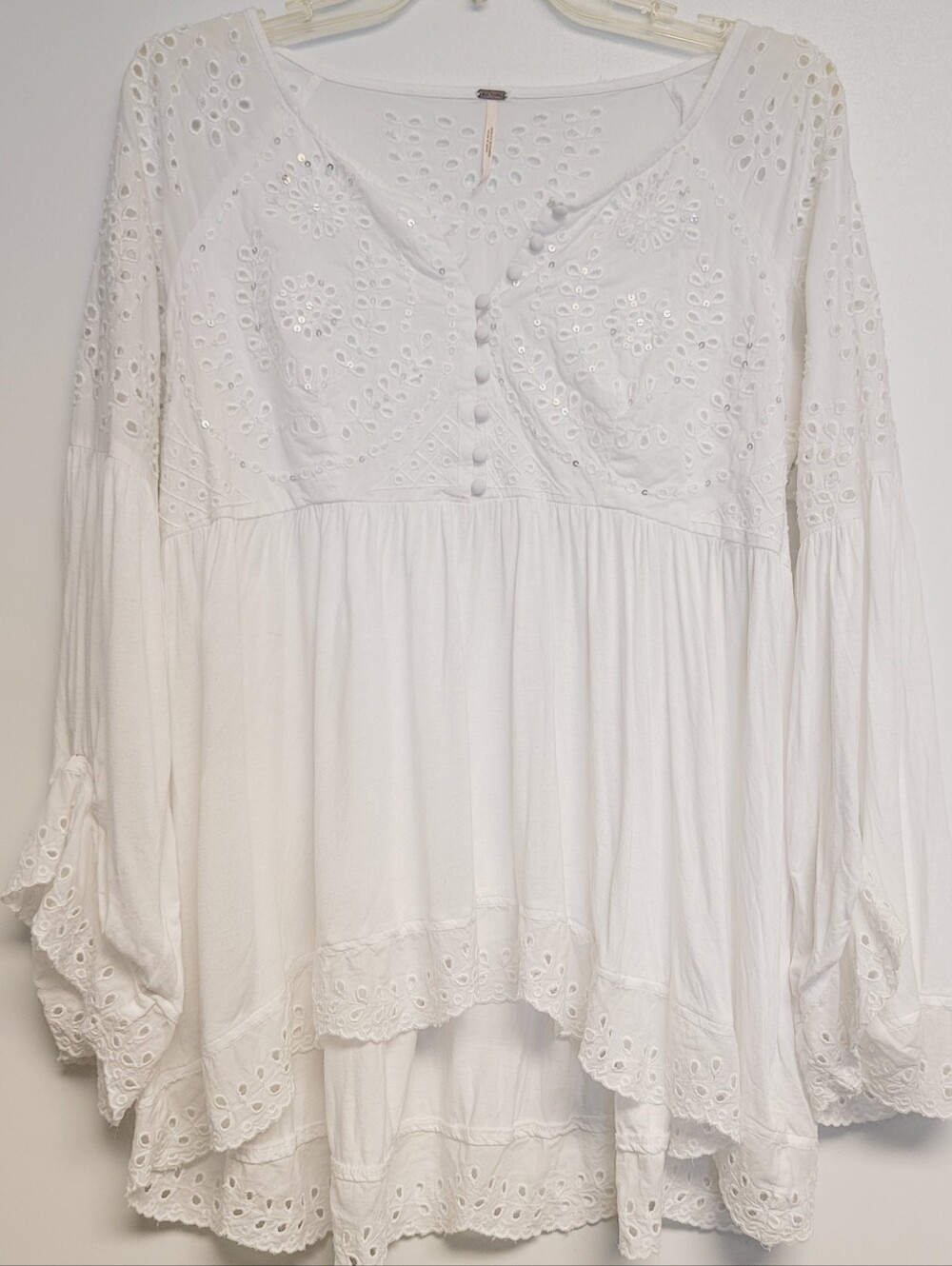 Free People Sea Of Love TunicTop in Ivory Dreams XS - Picture 2 of 13